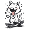 Skateboarder Skater Cat Skateboard Skating