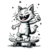 Skateboarder Skater Cat Skateboard Skating