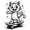 Skateboarder Skater Cat Skateboard Skating