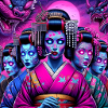 Cyberpunk Geisha gang