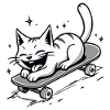 Skateboarder Skater Cat Skateboard Skating
