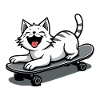 Skateboarder Skater Cat Skateboard Skating
