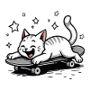 Skateboarder Skater Cat Skateboard Skating