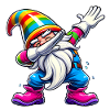 Dabbing Rainbow Gnome Funny Gift