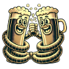 Lustiger Bier-Prost-Cartoon Sticker