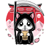 Sensenmann Anime Katze Kirschblüte