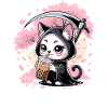 Sensenmann Anime Katze Kirschblüte