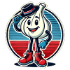 Lustiger Knoblauch-Cartoon-Weinlese Sticker