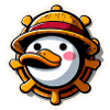Duck with Straw Hat