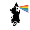 Waschbär mit Prisma – Regenbogen-Lichtbrechung