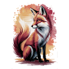 Majestätischer Fuchs – Aquarell-Waldmotiv