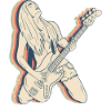 Bassist Bassist Guitarist Guitar Retro