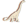 Brachiosaurus Dinosaur Retro Line Art