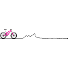 Silhouette de VTT rose fluo
