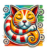 Sleeping Cat PopArt Sticker Design