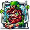 Mürrischer Kobold St. Patricks Fenster