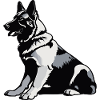Sitting German Shepherd - Pet Sticker