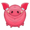 Cute Round Cartoon Piggy