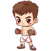 Kickboxer Boy Cartoon Style