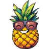 Cool pineapple with sunglasses