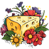 Cheese with flowers