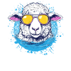 Cool sheep with sunglasses