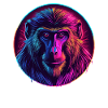 Neon Mandrill Monkey