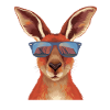 Cool kangaroo with sunglasses