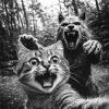 Humor Werewolf Selfie Cat