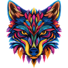 Bunte Wolf Illustration