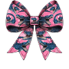Coquette Bow Mosasaurus Dinosaur Pattern