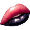Black lips, mesmerizing charm.