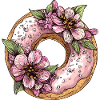 Donut mit Blüten