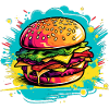Farbenfrohe Burger Explosion