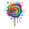 Bunte Lollipop-Explosion