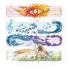 Fuoco, Acqua, Terra, Aria, Musica, Elementi