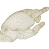Geometric Hand Silhouette with Fractals