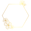 Buchstabe V Goldener Blumenrahmen