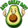 Avocado mit Gute-Laune-Geste