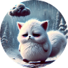 Trauriger Polarfuchs im eisigen Regen