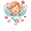 Happy Angel with Hearts