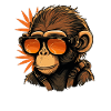 Cool monkey with sunglasses