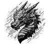 Metallischer Drache