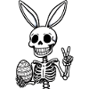 lustiger Osterhase Skelett Totenkopf Osterei