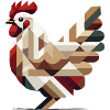 Geometrisches Huhn im modernen Polygon-Stil