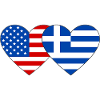 USA Greece Flag Heart
