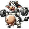 Funny Fat Cow Dumbbell Fitness