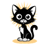 Charming black cat with radiant