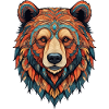 Tribal Bear Illustration - Animal Mandala