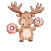 Moose with donuts